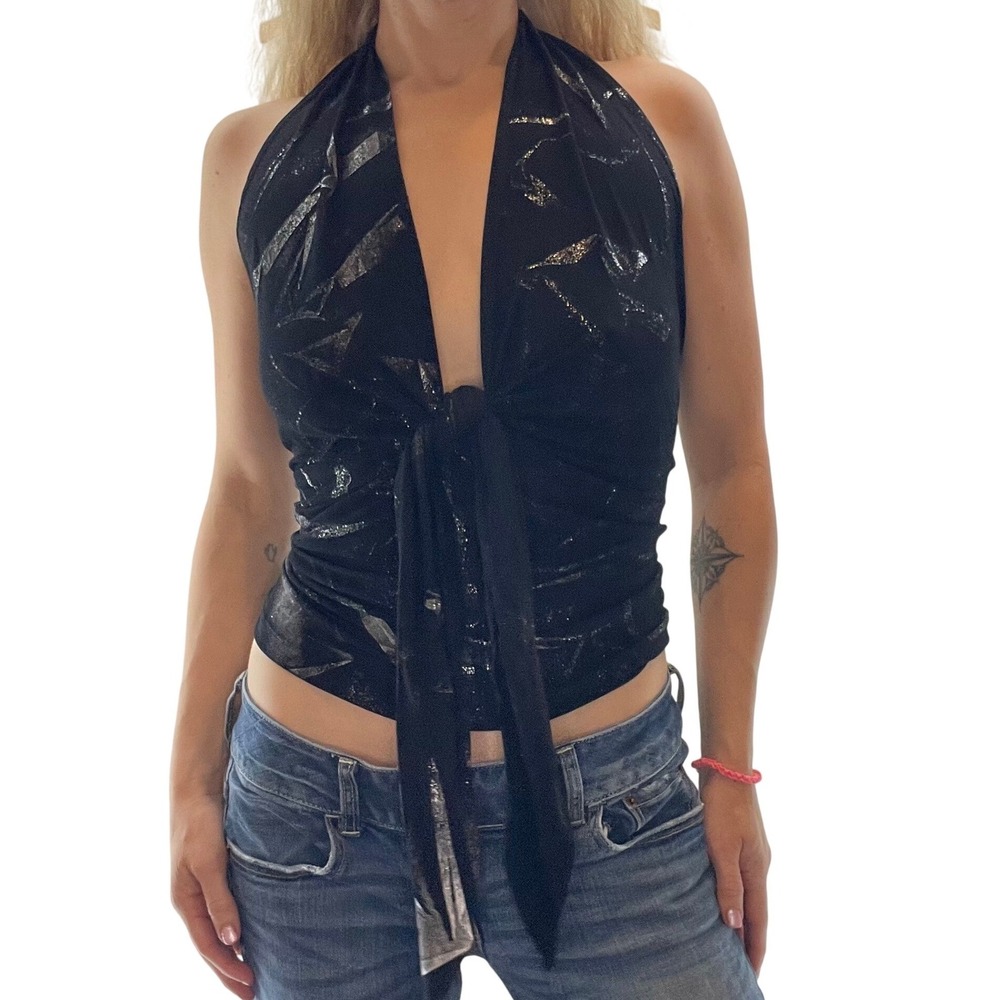 Y2K Halter Top M A'Gaci‎ Maddy Perez Euphoria Glam Night Out Club VTG